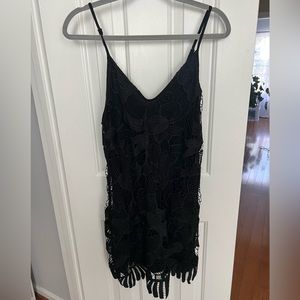 Lace spaghetti strap cocktail dress